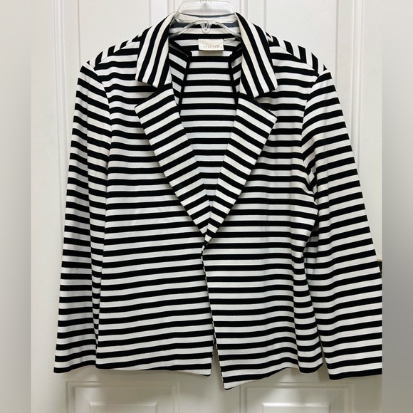 Chico's Jackets & Blazers - Chico’s Black & White Striped Open-Front Jacket
